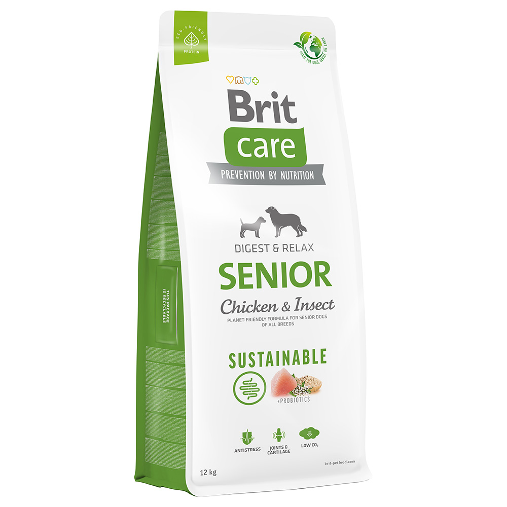 foto del prodotto brit care dog sustainable senior pollo insetti crocchette cane 12 kg