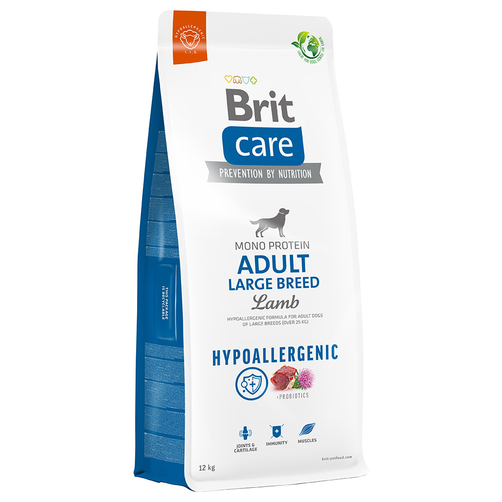 foto del prodotto brit care hypoallergenic adult large breed agnello riso crocchette cane 12 kg