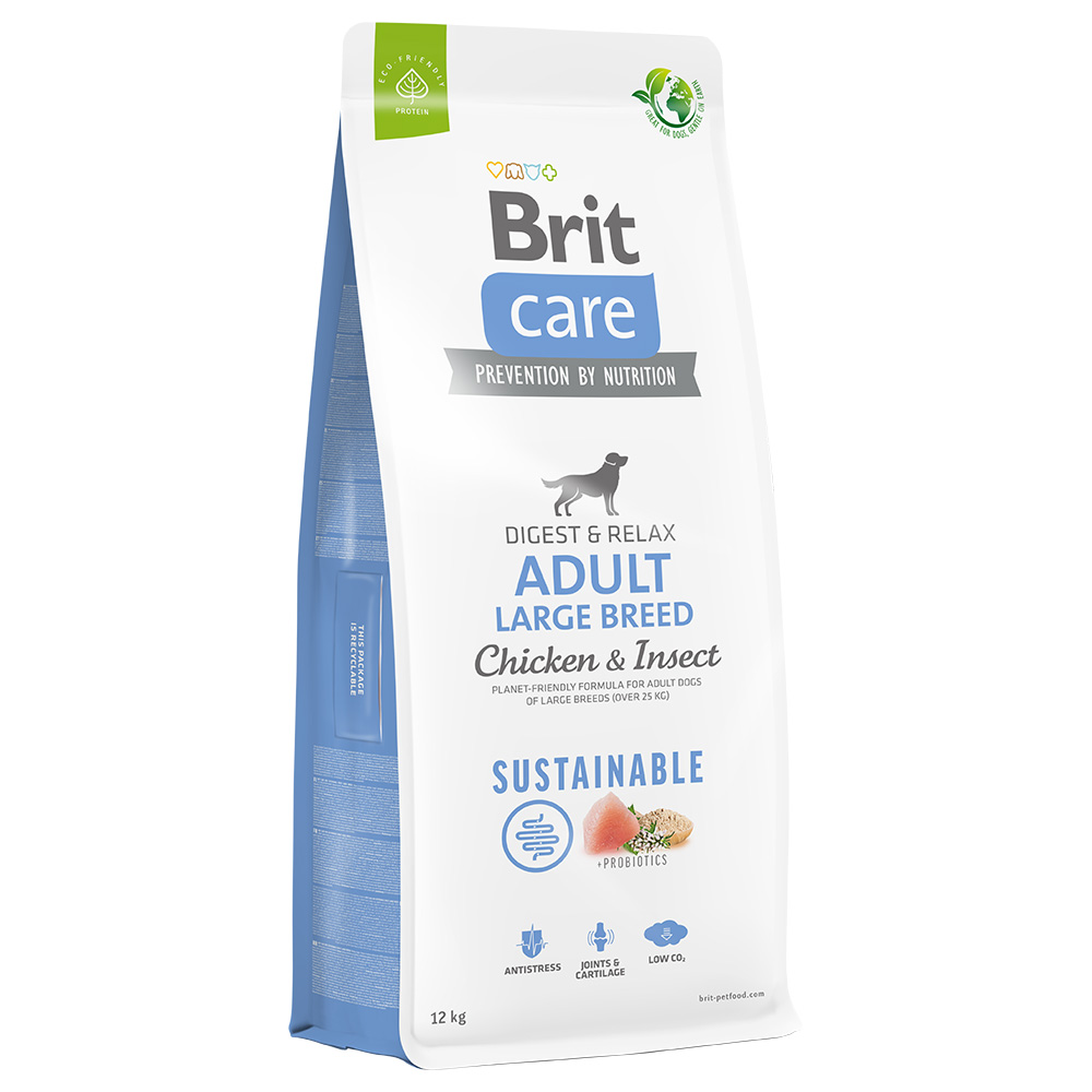 foto del prodotto brit care sustainable adult large breed pollo insetti crocchette cane 12 kg