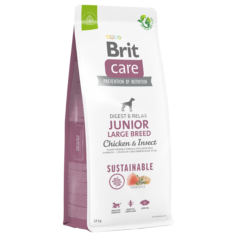 foto del prodotto brit care sustainable junior large breed pollo insetti crocchette cane 12 kg