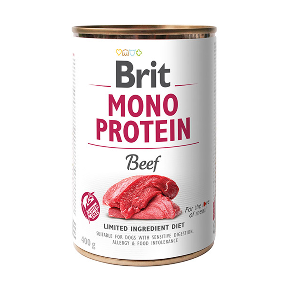 foto del prodotto brit mono protein 6 x 400 g alimento umido per cani manzo