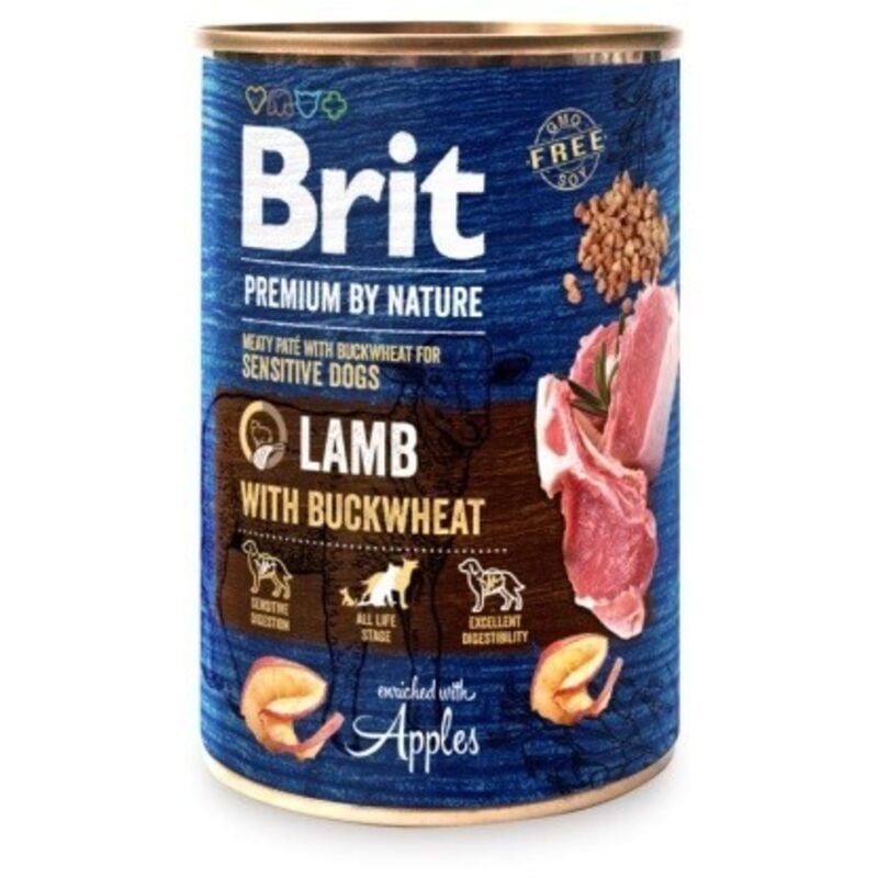 foto del prodotto brit premium by nature agnello con grano saraceno - cibo umido per cani - 400 g