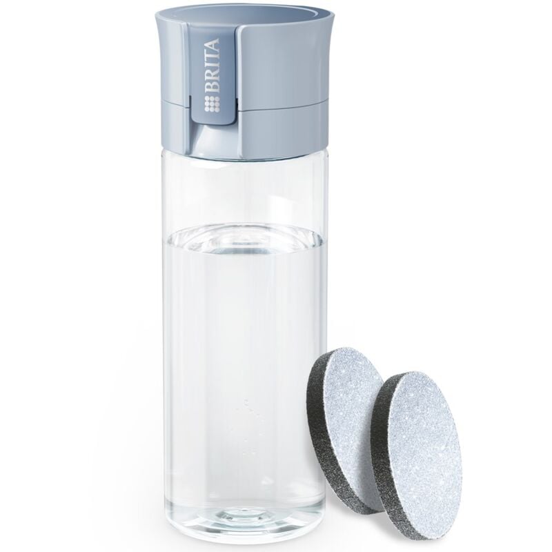 foto del prodotto brita bottiglia con filtro per acqua bottiglia per acqua modello vital light blue 600 ml con 2 filtri microdisc, per l idratazione in movimento,