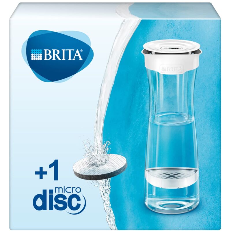immagine 0 del prodotto brita bottiglia filtrante bianca 1,3l incl. 1 filtro microdisc riduce pfas, cloro, microparticelle e altre impurit 