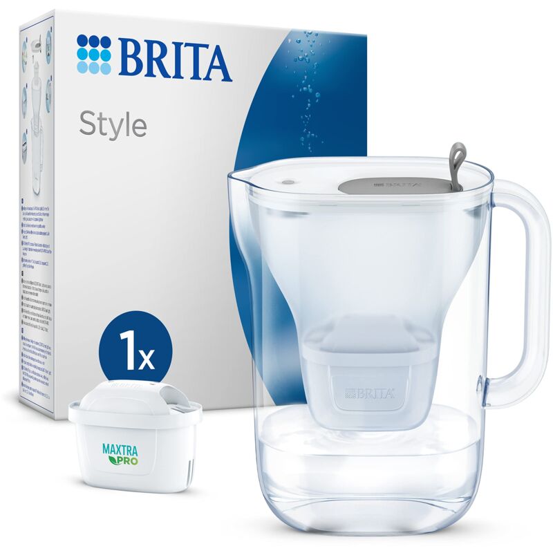 foto del prodotto brita caraffa filtrante acqua style 2.4l incl. 1 x filtro maxtra pro all in 1 che riduce cloro, calcare, pfas e metalli design moderno