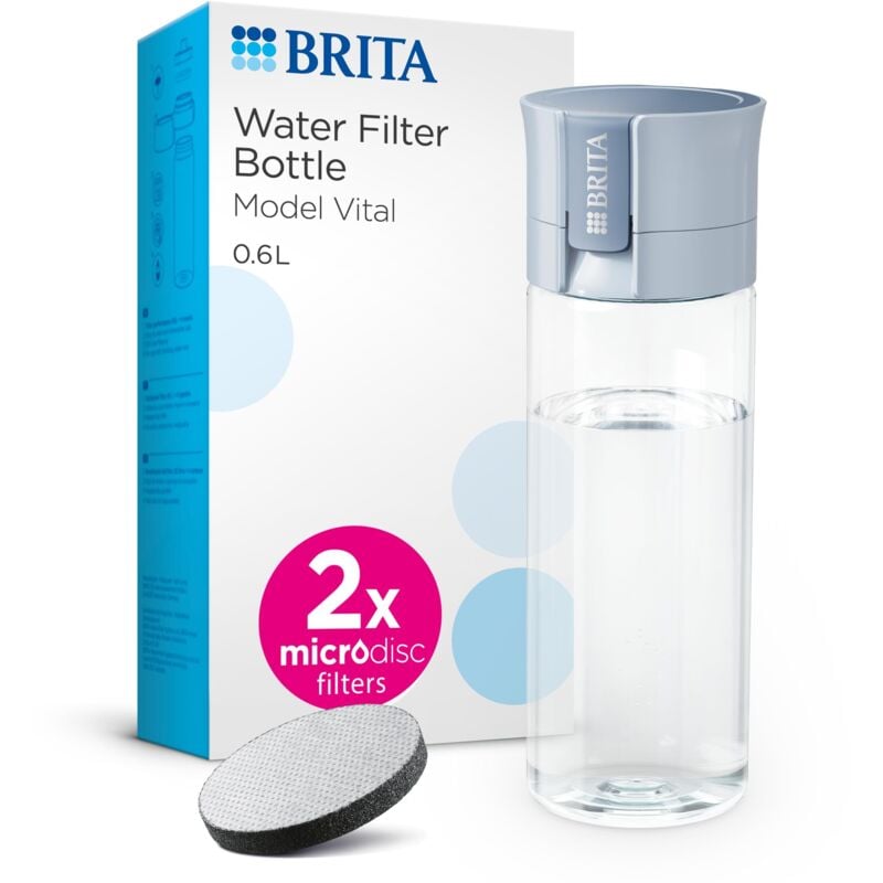 foto del prodotto brita fill and go vital azzurro con 2 microdisc
