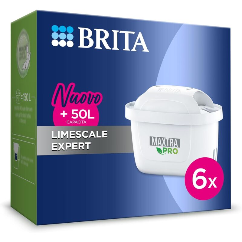 foto del prodotto brita filtri maxtra pro limescale, cartucce per caraffe filtranti confezione da 6 
