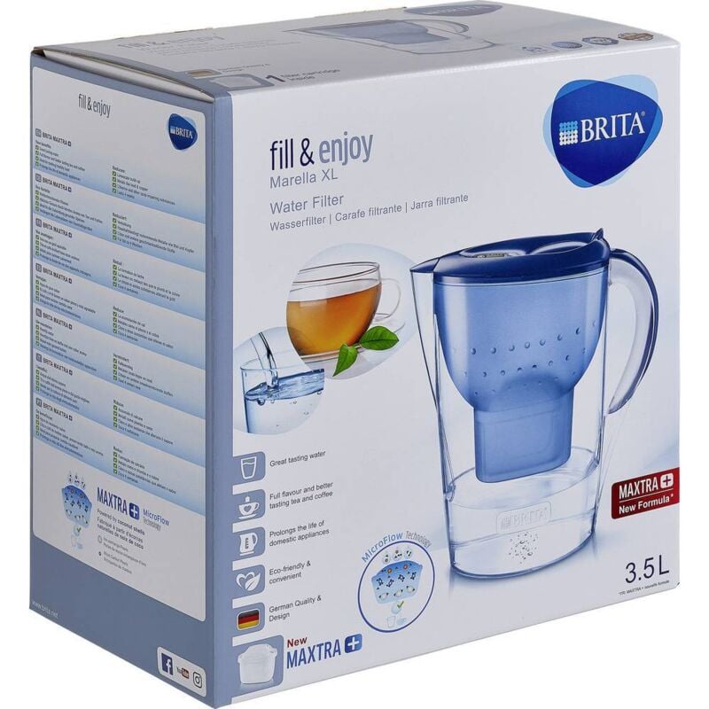 foto del prodotto brita marella xl maxtra 076917 caraffa filtrante 3.5 l blu