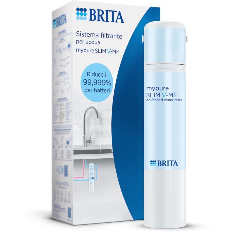 foto del prodotto brita sistema filtrante mypure slim v mf incl. 1x filtro 8000l sistema sottolavello per il tuo rubinetto per acqua buona e priva di batteri al