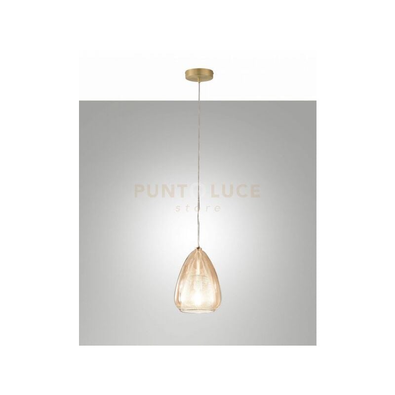 foto del prodotto britton lampadario a sospensione in vetro ambra d.22cm 1 luce attacco e27