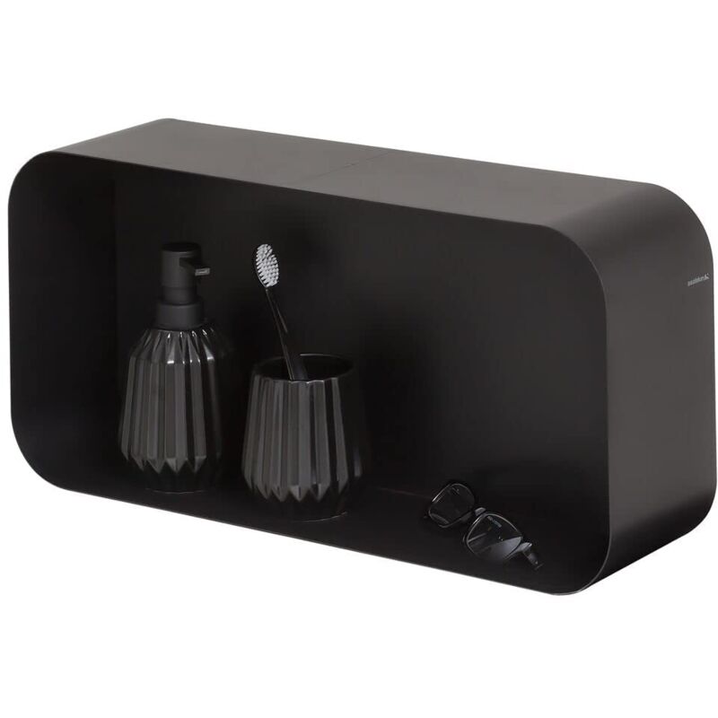 foto del prodotto brix cubo da parete, grande, metallo, nero, 50 x 24 x 12 cm sealskin