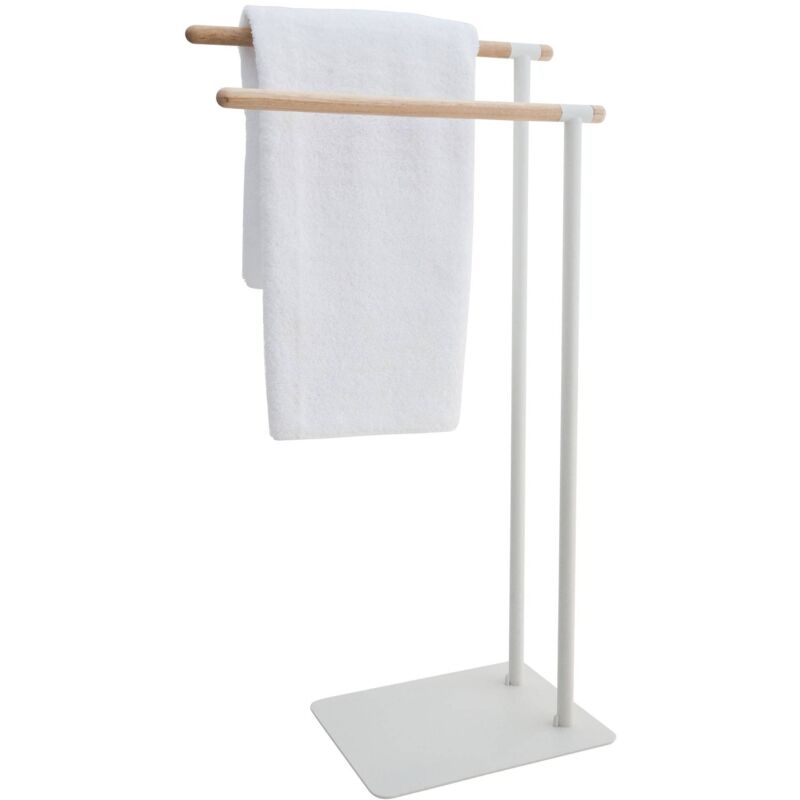 foto del prodotto brix portasciugamano, metallo, legno, bianco, 43 x 79.5 x 24 cm sealskin