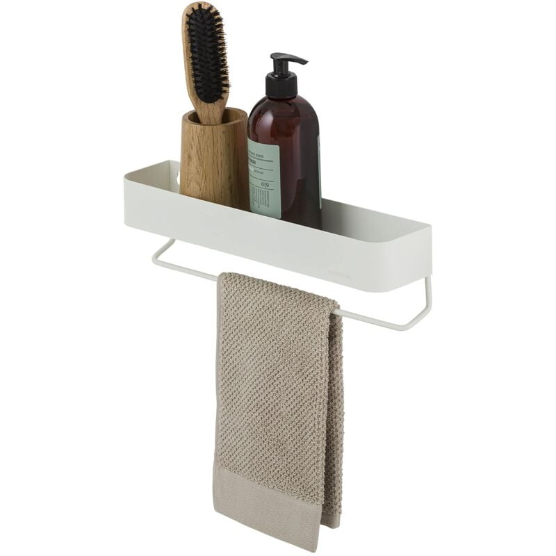 foto del prodotto brix scaffale a parete con portasciugamani, metallo, bianco, 35 cm sealskin