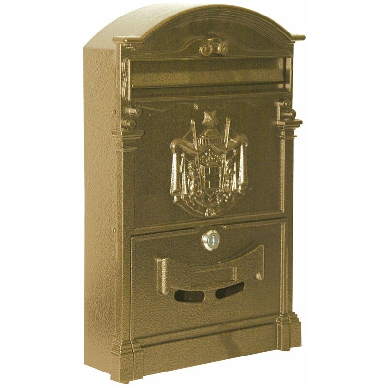 foto del prodotto brixo cassetta postale in alluminio formato rivista 26x9xh41 villa italia gold