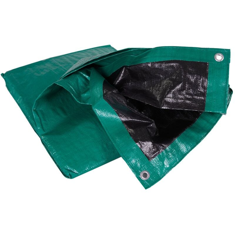 foto del prodotto brixo telo occhiellato pesante impermeabile rinforzato in polietilene verde nero per copertura e protezione 4x5 mt