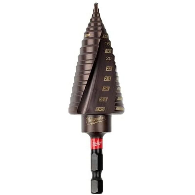 foto del prodotto broca escalonada shockwave 4 a 30mm paso de 2 y 3mm 4 to 30mm 2mm 3mm steps