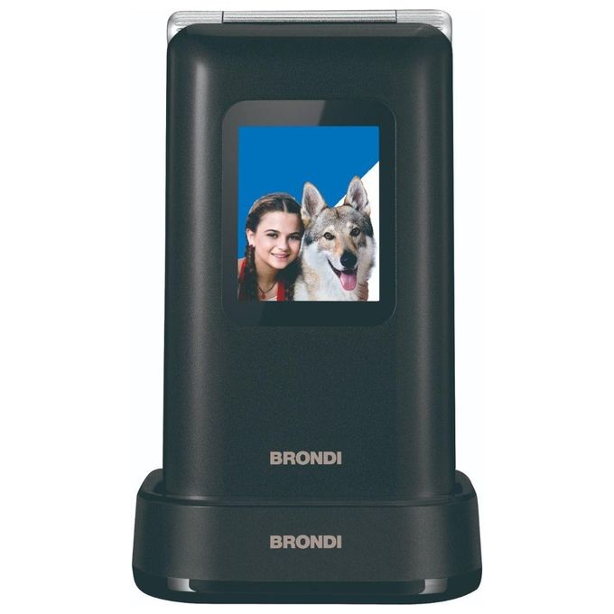 foto del prodotto brondi amico prezioso cellulare dual sim per anziani colore black metal