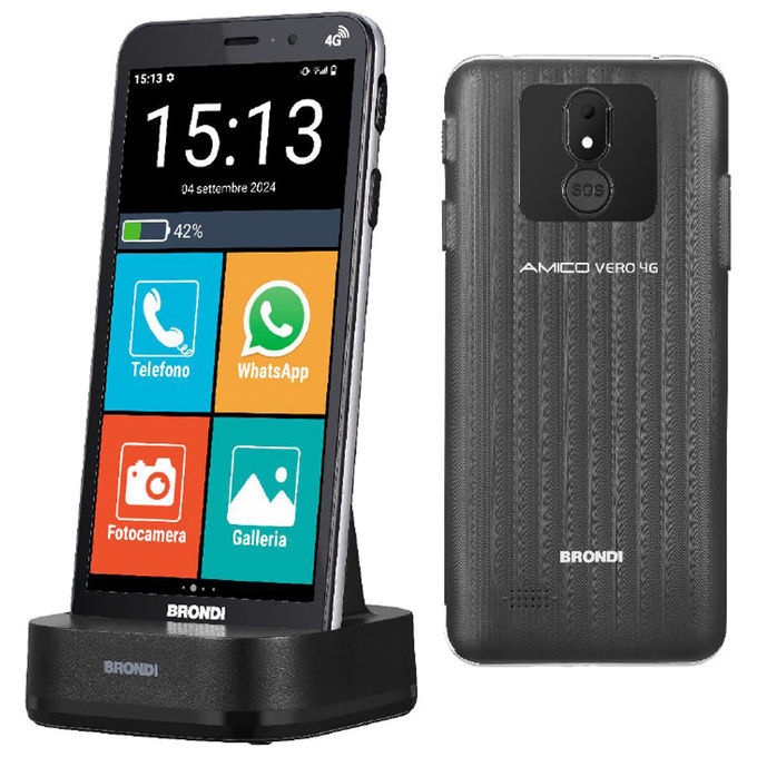 foto del prodotto brondi amico vero 4g seniorphone 3-32gb 5.7'' dual sim gps sos