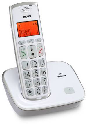 foto del prodotto brondi bravo gold telefono dect bianco identificatore di chiamata