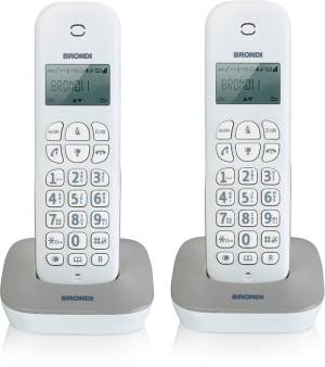 foto del prodotto brondi gala twin telefono dect grigio, bianco identificatore di chiamata