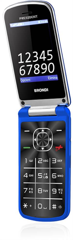 foto del prodotto brondi president 7,62 cm 3 130 g blu telefono cellulare basico