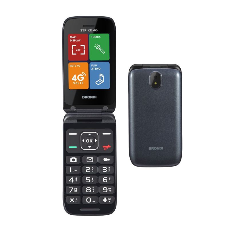 foto del prodotto brondi strike 4g dark grey telefono cellulare clamshell