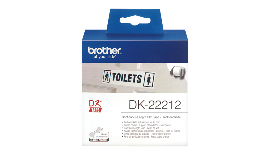 foto del prodotto brother dk 22212 nastro per etichettatrice nero su bianco