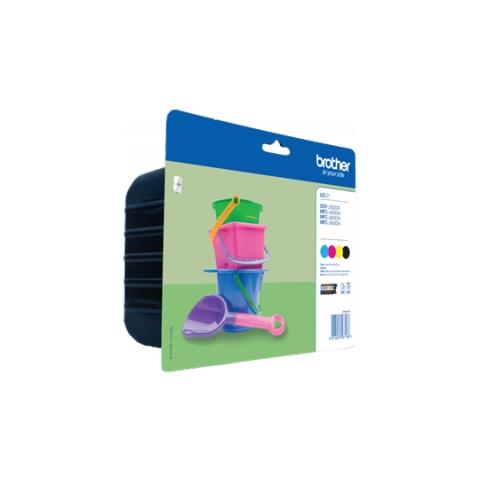 foto del prodotto brother lc 221 cartuccia d inchiostro 4 pz originale resa standard nero, ciano, magenta, giallo
