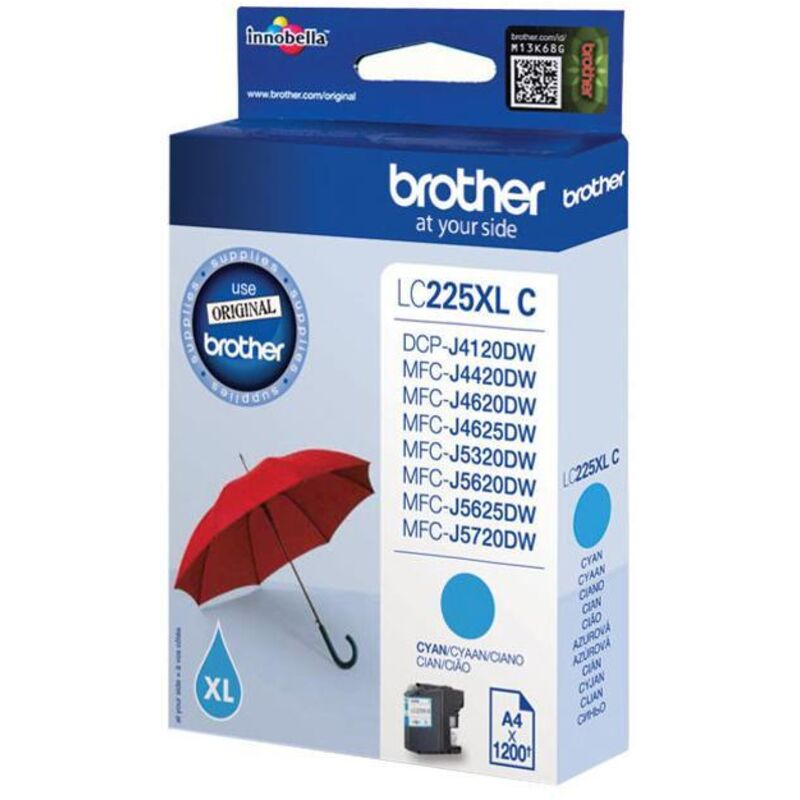 foto del prodotto brother lc-225xlc cartuccia d'inchiostro 1 pz originale resa elevata xl ciano