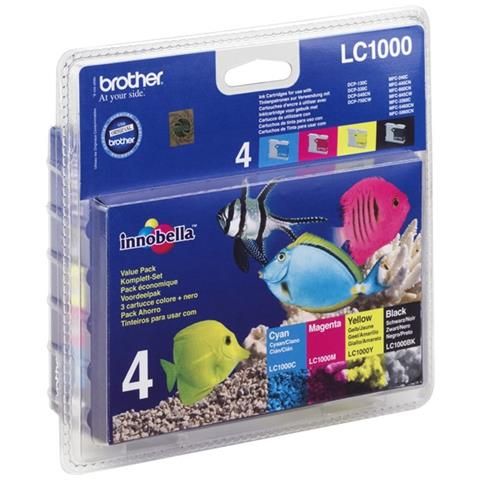 foto del prodotto brother lc1000valbp cartuccia d inchiostro 4 pz originale nero, ciano, magenta, giallo