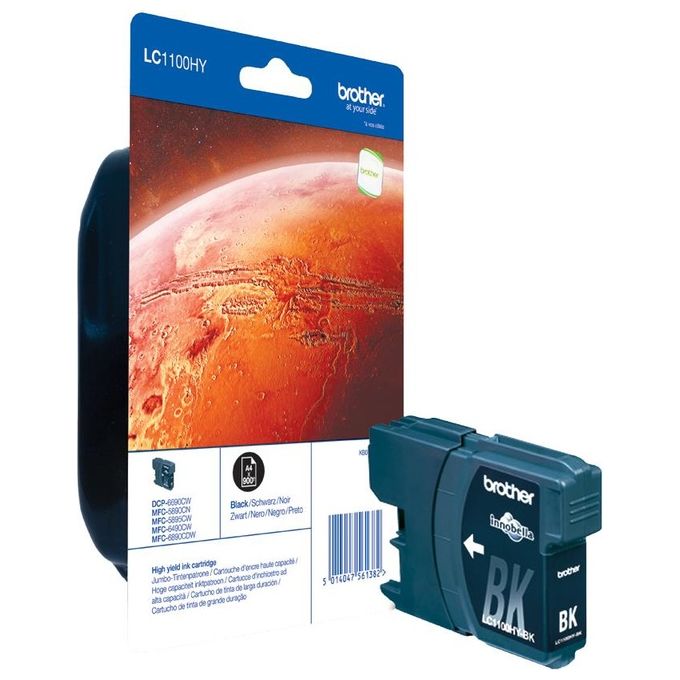 foto del prodotto brother lc1100hybk nero dcp-6690cw-mfc-6490cw hi.capacity inkjet - getto dinchiostro cartuccia originale