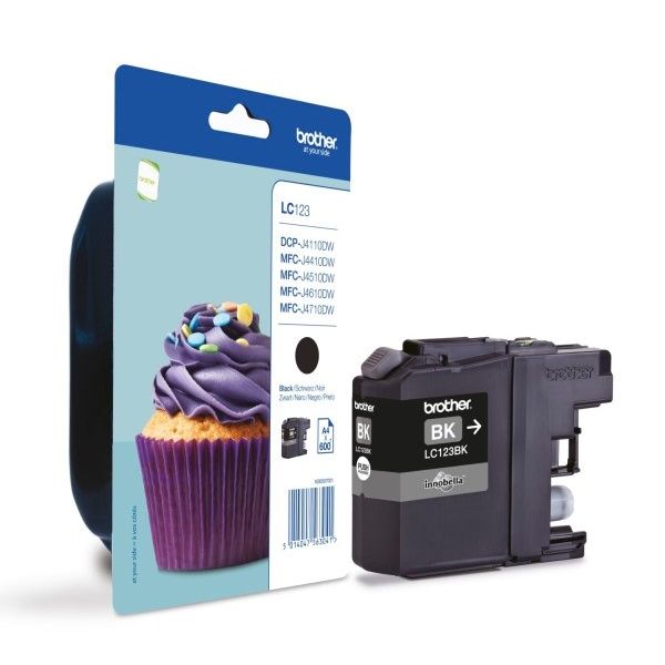foto del prodotto brother lc123bk cartuccia d inchiostro 1 pz originale nero