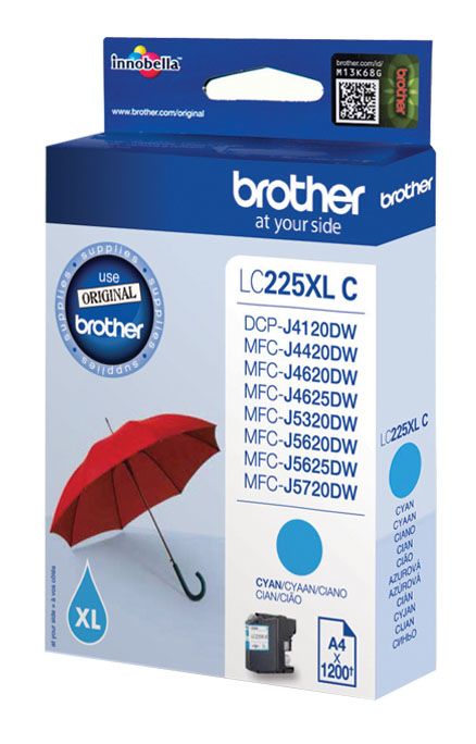 foto del prodotto brother lc225xlc cartuccia d inchiostro 1 pz originale ciano
