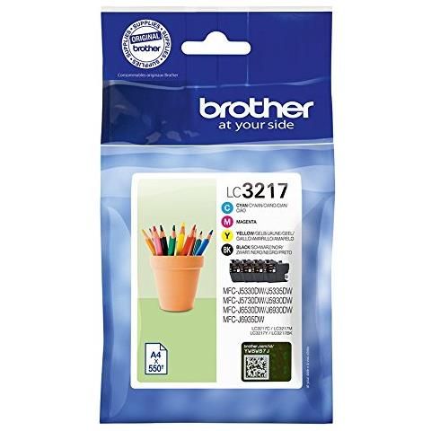 foto del prodotto brother lc3217val cartuccia d inchiostro 4 pz originale nero, ciano, magenta, giallo