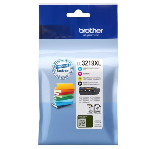 foto del prodotto brother lc3219xlval cartuccia toner 4 pz originale nero, ciano, magenta, giallo
