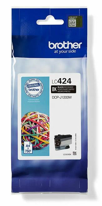 foto del prodotto brother lc424bk cartuccia d inchiostro 1 pz originale nero
