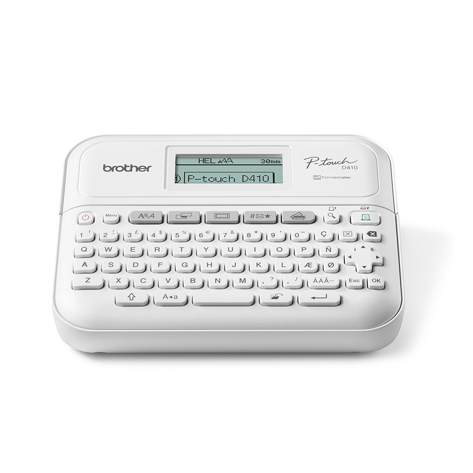foto del prodotto brother pt d410 stampante per etichette cd trasferimento termico 180 x 180 dpi 20 mm s cablato tze qwerty