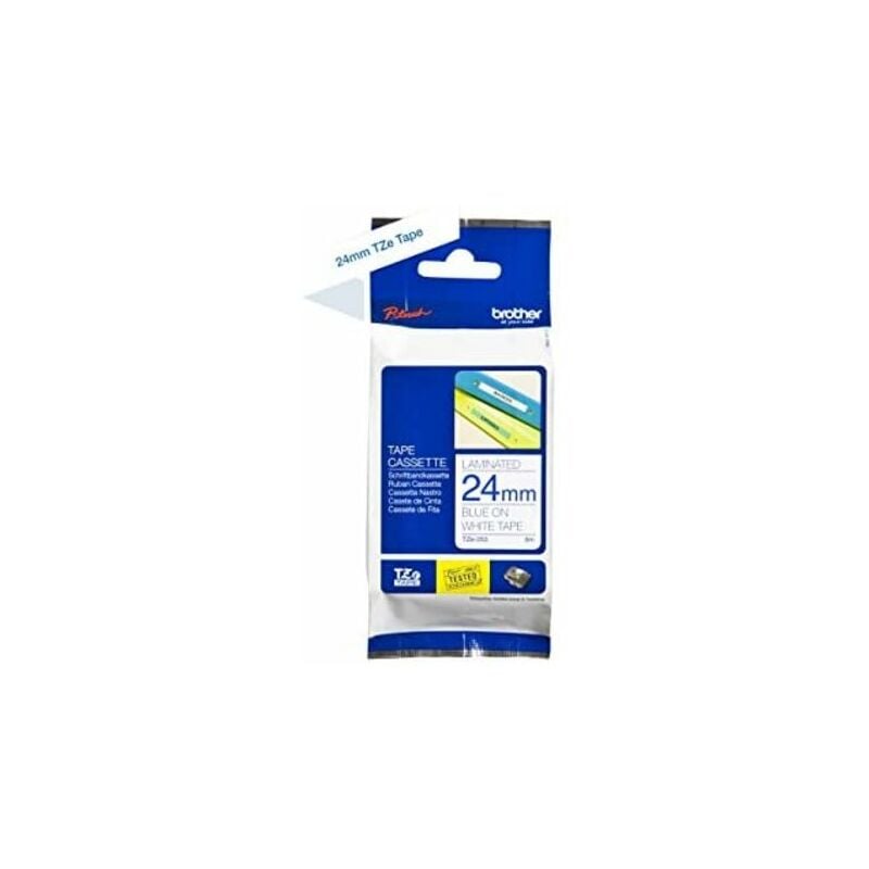 foto del prodotto brother tze253 nastro adesivo, blu e bianco