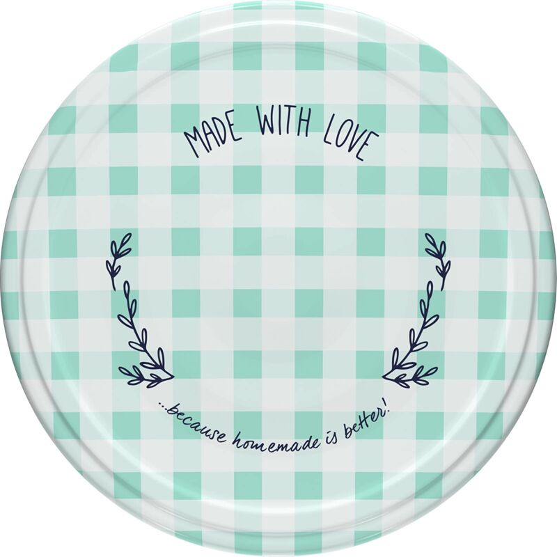 foto del prodotto browin 136305 tappo a vite 66, grafica a griglia 10 pz set di tappi intercambiabili per vasetti, per la realizzazione di conserve fatte in