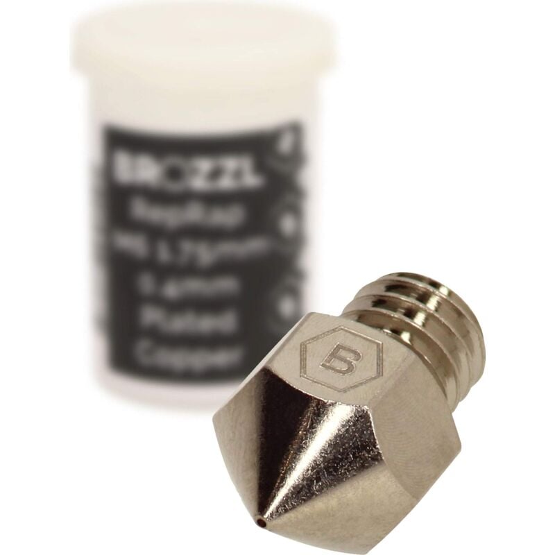 immagine 0 del prodotto brozzl high end mk8 ugello plated copper 0,4 mm diametro per creality ender 3, ender 3 pro, cr 10, cr 10s uvm.