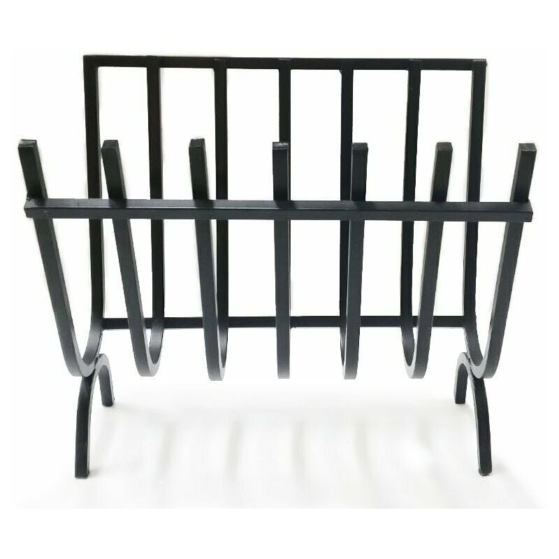 foto del prodotto brucialegna a culla in ferro battuto con 7 barre 40 x 24 x h34 cm colore nero