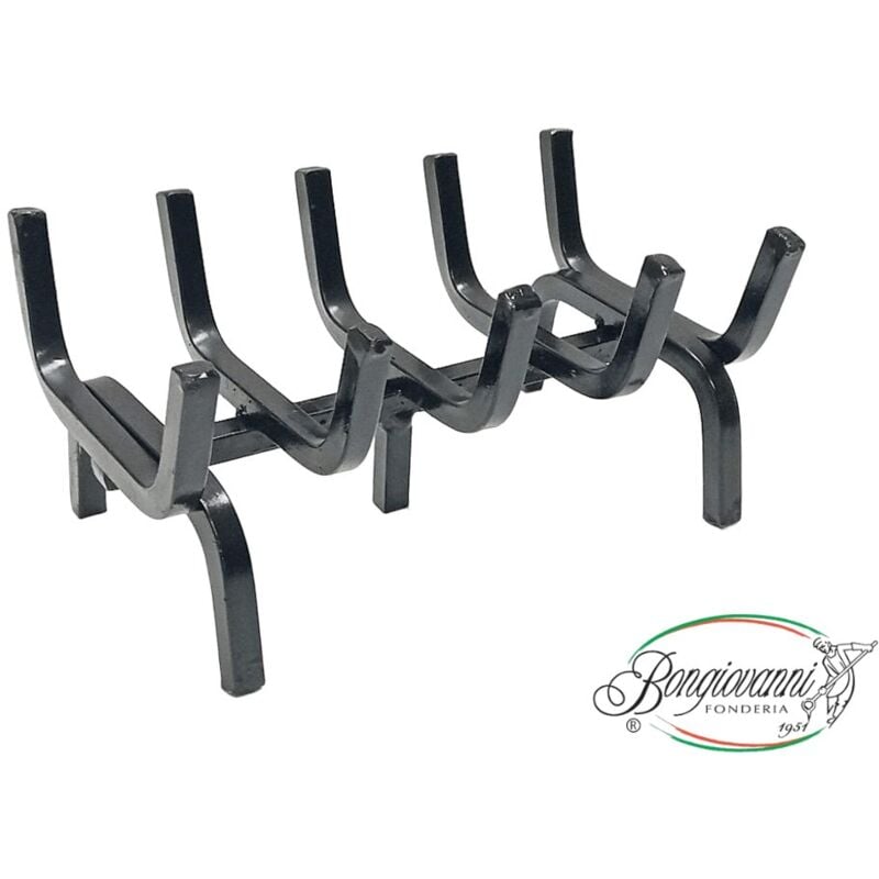 foto del prodotto brucialegna in ferro con piedino di rinforzo per barbecue stufa camino 31x20x15 h cm