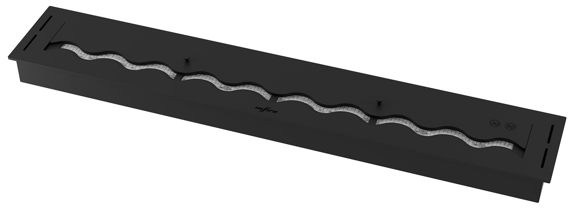 foto del prodotto bruciatore a bioetanolo da incasso 120x20x7,5 cm black burner 1200 nero