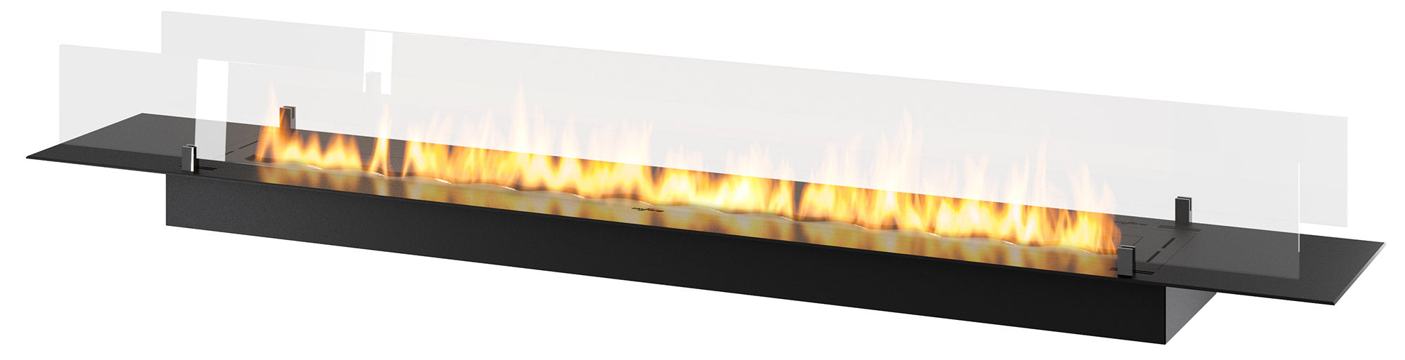 foto del prodotto bruciatore a bioetanolo da incasso 200x32x15 cm insert slim 2000 nero con vetro