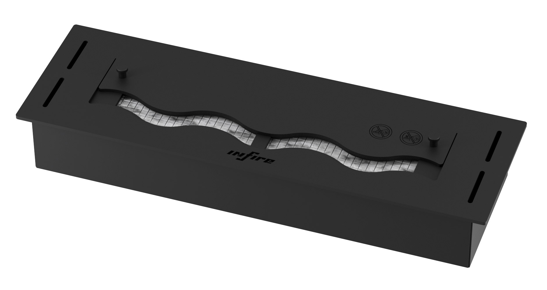 foto del prodotto bruciatore a bioetanolo da incasso 50x16x7,5 cm black burner 500 nero