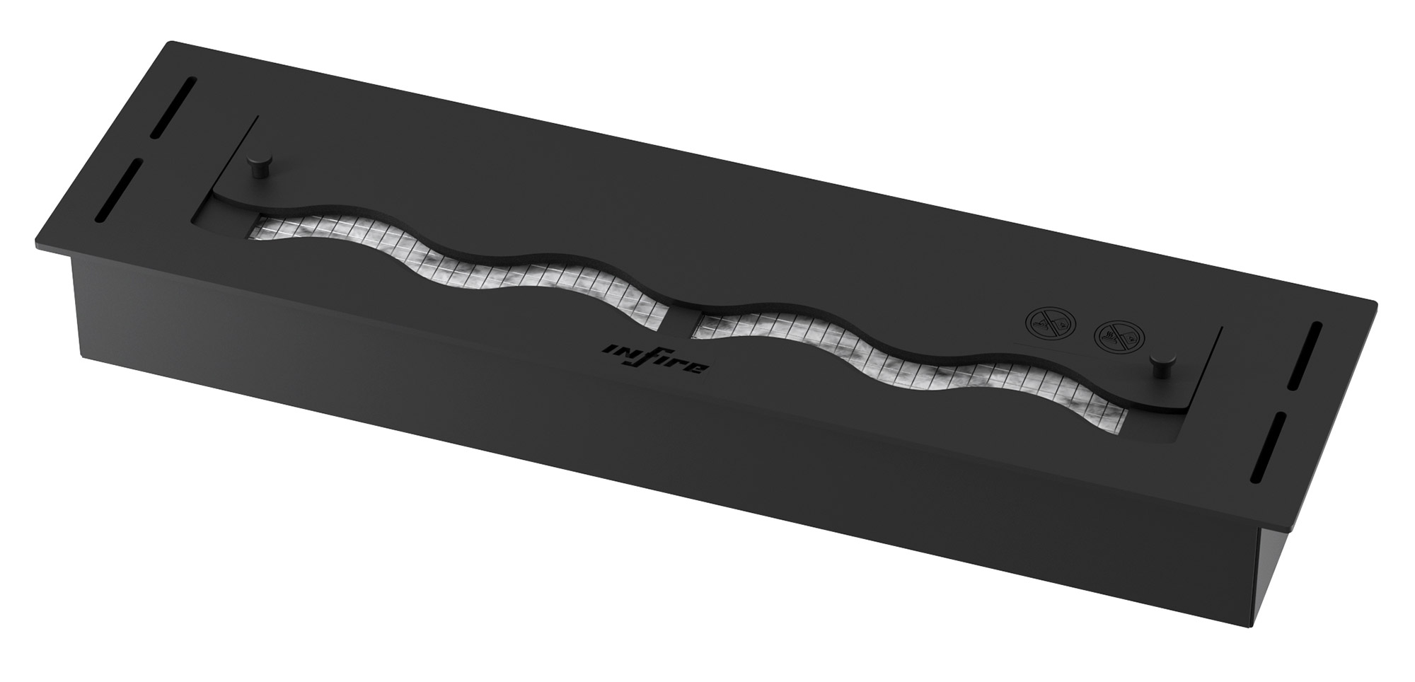 foto del prodotto bruciatore a bioetanolo da incasso 60x16x7,5 cm black burner 600 nero