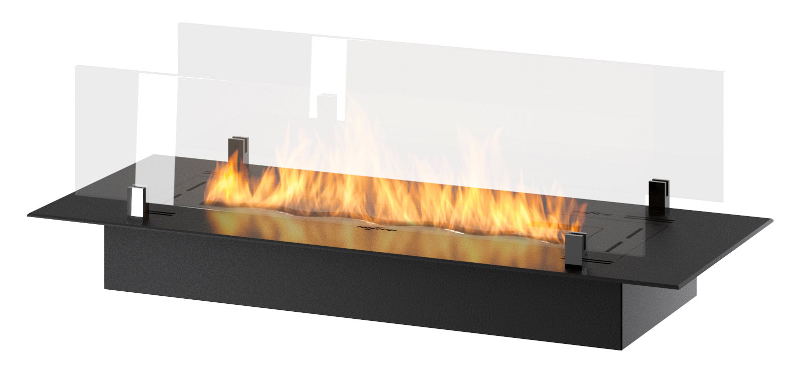 foto del prodotto bruciatore a bioetanolo da incasso 80x32x15 cm insert slim 800 nero con vetro