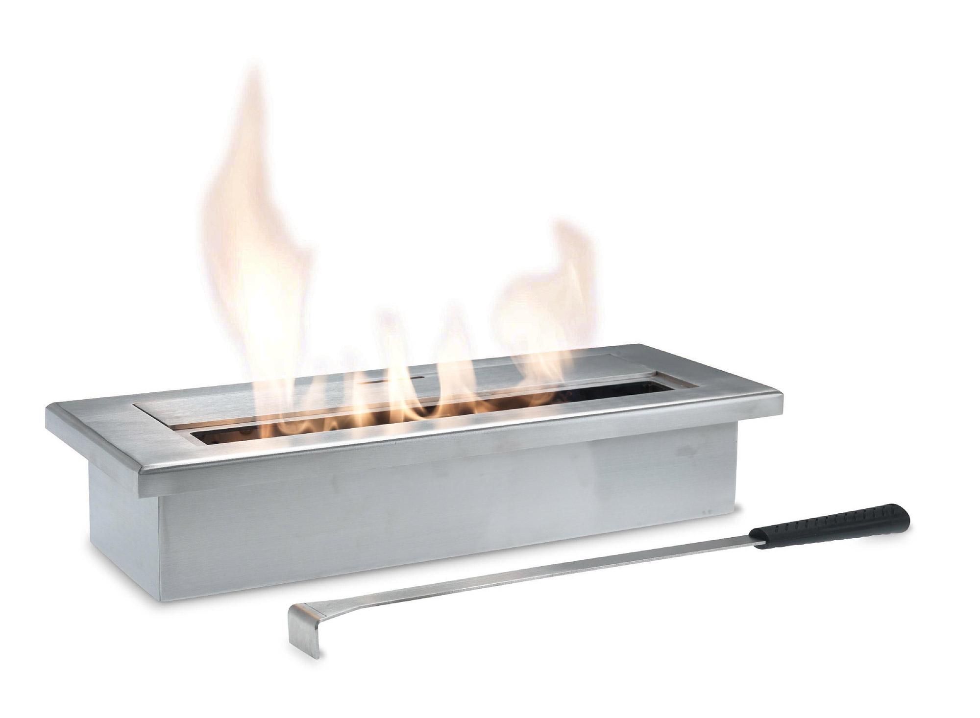 foto del prodotto bruciatore a bioetanolo per camini 40x15x8 cm 2,8l in acciaio satinato