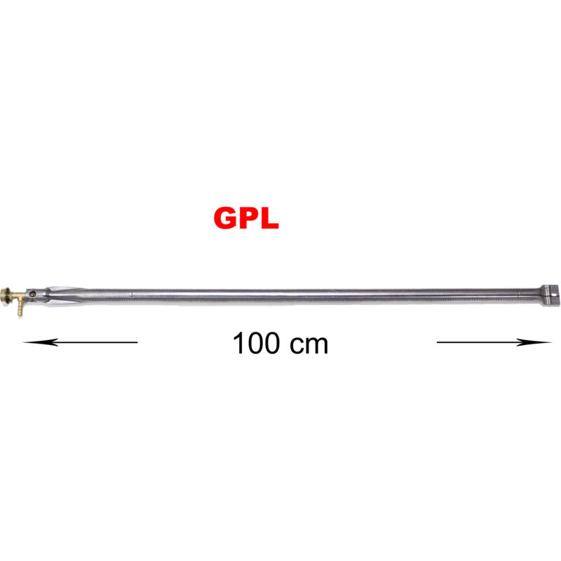 foto del prodotto bruciatore a gas gpl metano per barbecue pietra ollare piastra ghisa scegli la misura e il rubinetto dritto 100 cm gpl