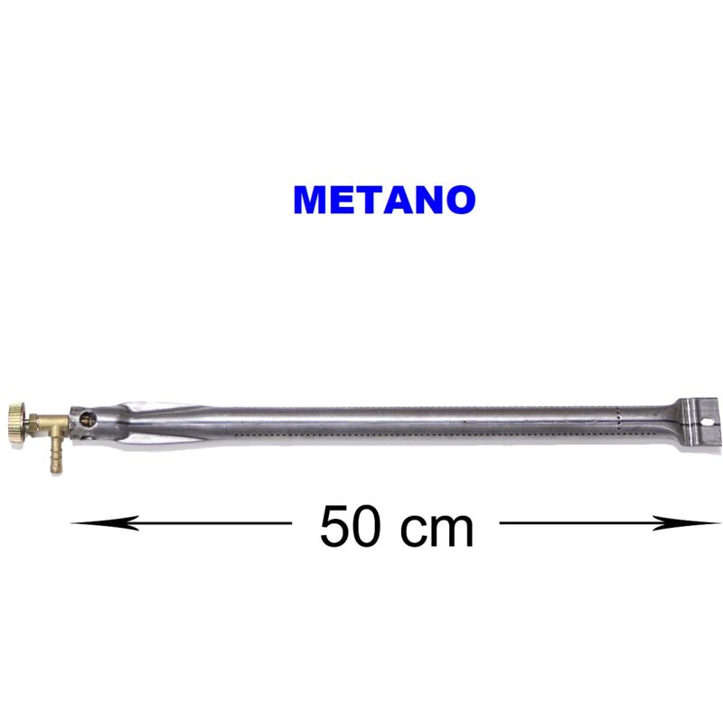 foto del prodotto bruciatore a gas gpl metano per barbecue pietra ollare piastra ghisa scegli la misura e il rubinetto dritto 50 cm metano